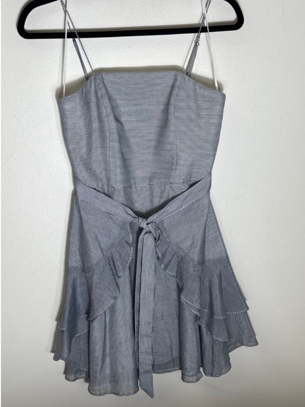 C/Meo COLLECTIVE Blue and White Stripe Spaghetti Strap Mini XS